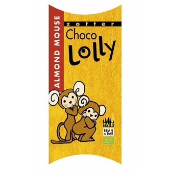 Zotter Bio čokoládové lízátko Mandlová myška, 20 g
