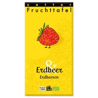 Zotter Bio jahodová čokoláda s jahodami, 70 g