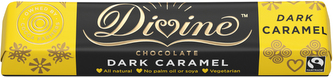 Čokoládová tyčinka z hořké čokolády s karamelem Divine, 35 g