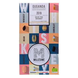 Millésime Chocolat Bio hořká čokoláda s whisky Uganda 75 %, 70 g
