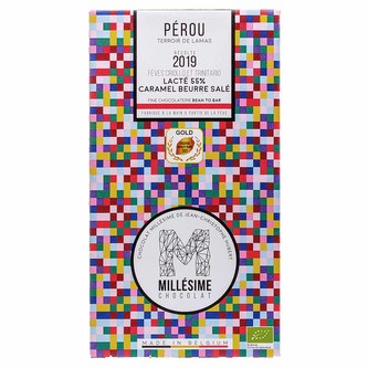 Millésime Chocolat Bio mléčná čokoláda s máslovým karamelem Peru 55 %, 70 g