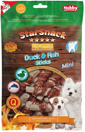 Nobby StarSnack BBQ Mini Duck, Fish Stick pamlsky 130g Nobby StarSnack BBQ Mini Duck, Fish Stick pamlsky 130g
