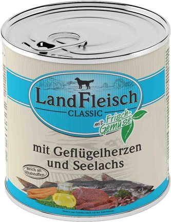 Landfleisch Dog Classic drůbeží srdíčka s treskou 800g Landfleisch Dog Classic drůbeží srdíčka s treskou 800g
