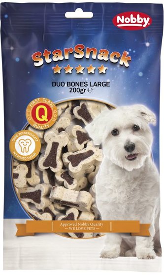 Nobby StarSnack Duo Bones velké kostičky jehně+rýže 200g Nobby StarSnack Duo Bones velké kostičky jehně+rýže 200g