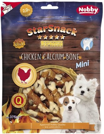 Nobby StarSnack BBQ Mini kalciová kostička s kuřetem 7cm / 375g Nobby StarSnack BBQ Mini kalciová kostička s kuřetem 7cm / 375g