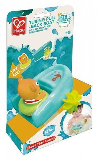 Hape Natahovací lodička s medvídkem