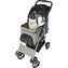 Kočárek pro psy BUGGY, rychlosklápěcí, 47 x 100 x 80cm, nosnost do 15 kg, šedá