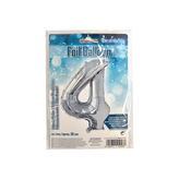 Balónek fólie číslo 4 stříbrný 80 cm