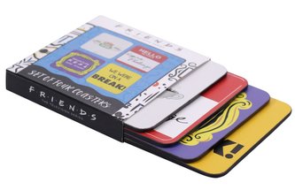 Tácek pod sklenici Friends|Přátelé: Set 4 kusů (10 x 10 cm)