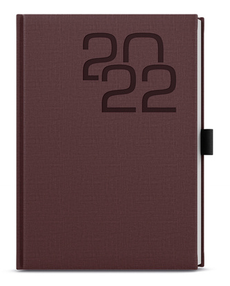 Týdenní A5 diář fabric bordó