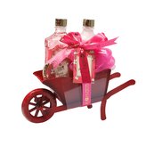 Bon Matin set sprchový gel, krém na ruce,  tělový balzám + žíňka v kolečkách