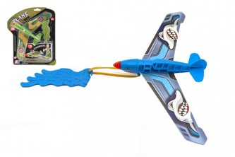 Vystřelovací letadlo plast 25x14cm (1 ks - 2 barevné varianty)