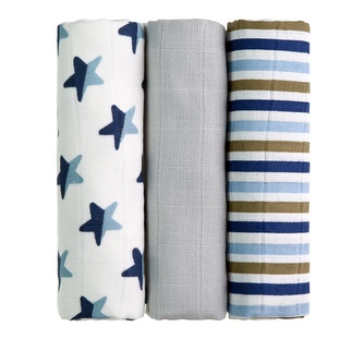 TETRA pleny HIGH QUALITY, s potiskem, 70x70, blue stars  / modré hvězdičky