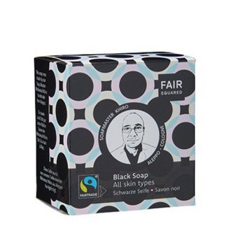 Fair Squared Černé čisticí mýdlo pro všechny typy pleti BIO (2 x 80 g + sáček)