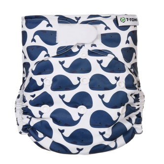 Kalhotková plena AIO - přebalovací set suchý zip, whales