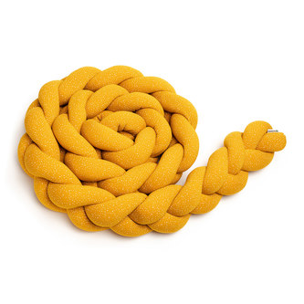 Pletený mantinel 220 cm, mustard dots