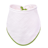BIO Bambusový slintáček, white with green edging / bílý se zeleným okrajem