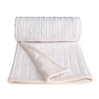 Dětská pletená deka winter, white / bílá