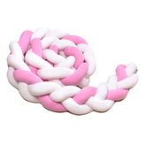 Pletený mantinel 220 cm, white + pink