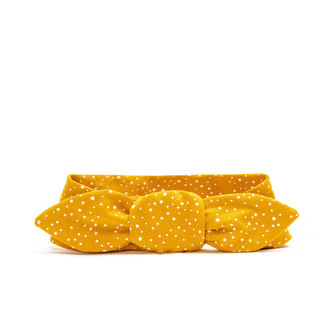 Zavazovací čelenka - dětská, mustard dots