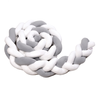Pletený mantinel 360 cm, white + grey