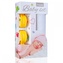 Baby set - bambusová osuška white / bílá + kočárkový kolíček yellow / žlutá