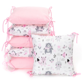 Polštářkový mantinel VELVET, pink bears