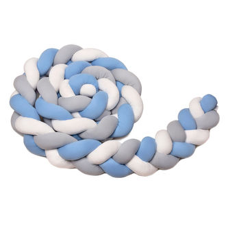 Pletený mantinel 360 cm, white + grey + blue