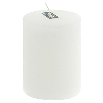 Rustikální svíčka DutZ, Výška 15 cm, průměr 10 cm, barva bílá