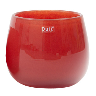 Skleněný květináč DutZ, Pot, výška 18 cm, průměr 20 cm, barva červená