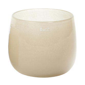Skleněný květináč DutZ, Pot, výška 14 cm, průměr 16 cm, barva béžový