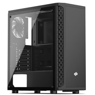 SilentiumPC skříň MidT Signum SG1M TG / 2x USB 3.0 / 2x 120mm fan / bočnice z tvrzeného skla/ černá