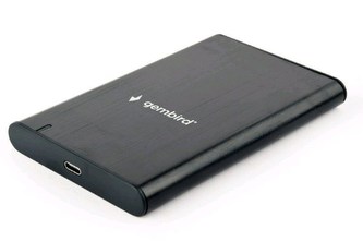 GEMBIRD externí box pro 2,5\" disky, USB 3.1, Type-C, broušený hliník, černá
