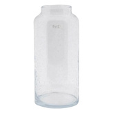 Skleněná váza DutZ, Barrel B2, výška 40 cm, průměr 18 cm, barva čiré bubliny