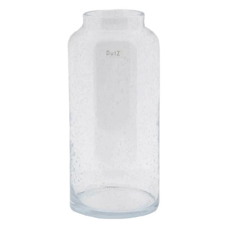 Skleněná váza DutZ, Barrel B2, výška 40 cm, průměr 18 cm, barva čiré bubliny