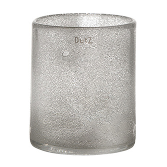 Skleněná váza DutZ, Cylinder C3, výška 19 cm, průměr 15 cm, barva čiré bubliny