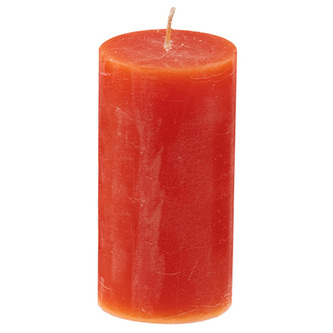 Rustikální svíčka DutZ, Výška 20 cm, průměr 7 cm, barva korálově červená