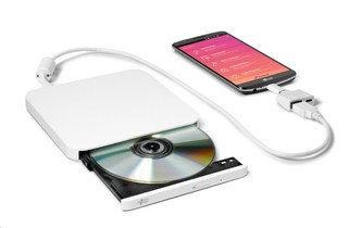 HITACHI LG - externí mechanika DVD-W/CD-RW/DVD±R/±RW/RAM/M-DISC GP95NW70, Ultra Slim, OTG konektor, White, box+SW