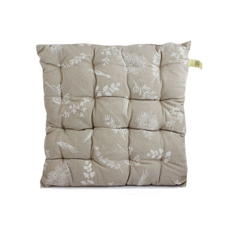 Podsedák prošívaný 40*40 cm, béžový s květy