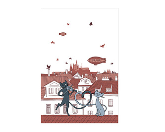 Utěrka 40*60 cm, Kočky ve městě, Praha