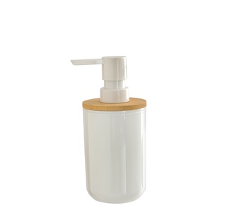 Dávkovač mýdla plast/bambus 7x7x16 cm