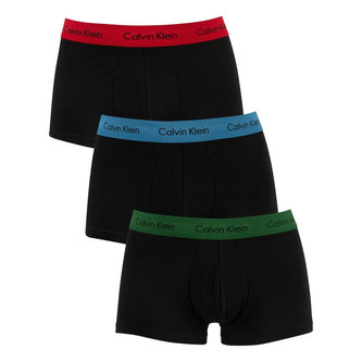 3Pack pánské boxerky Calvin Klein černé s barevnou gumou Velikost: S