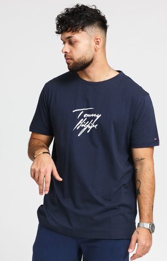 Tommy Hilfiger pánské tričko Crew Neck Logo modré Velikost: L