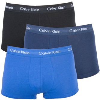 3Pack boxerky Calvin Klein Low Rise černé/tmavě modré/modré Velikost: S
