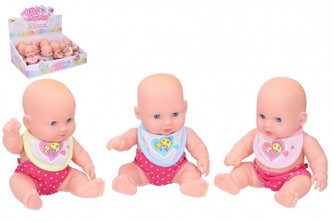 Miminko měkké tělo 20cm plast 3 barvy 12ks v boxu
