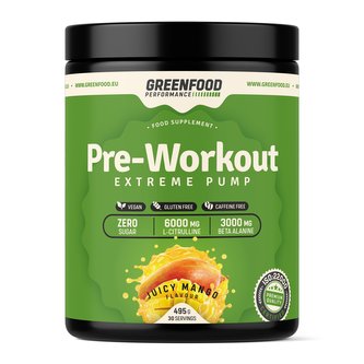 GreenFood nutrition - Performance Pre-workout 495g - Mango juice