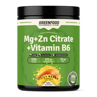 GreenFood nutrition - Performance MG+Zn+B6 citrate 420g - Mango juice