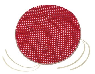 Sedák Adéla kulatý hladký - červená srdíčka - průměr 40 cm