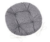 Sedák Adéla prošívaný kulatý - šedý kvítek - průměr 40 cm