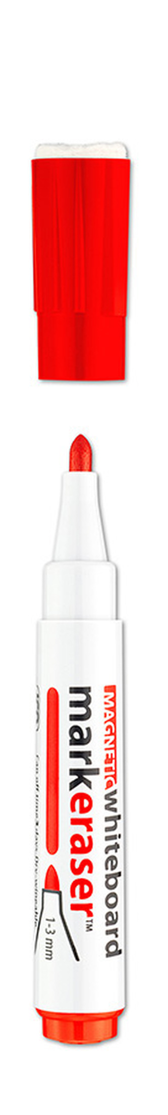 Popisovač na bílou tabuli a flipchart "Markeraser", červená, 1-3mm, multifunkční, ICO